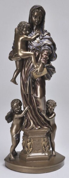 Madonna del Sarto religious statue cherubs replicas child christ artwork